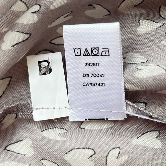 Ann Taylor LOFT Blouse Heart Print Long Sleeve Popover Top - Picture 6 of 6